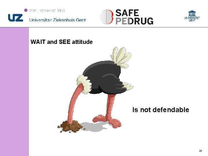 WAIT and SEE attitude Is not defendable © 2010 Universitair Ziekenhuis Gent 23 WAIT and SEE attitude Is not defendable © 2010 Universitair Ziekenhuis Gent 23