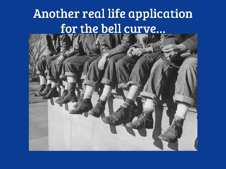 Another real life application for the bell curve… 