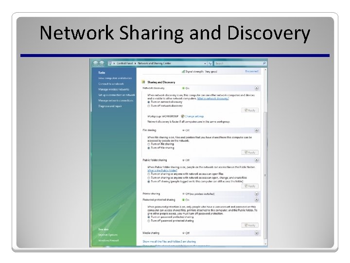 Network Sharing and Discovery 