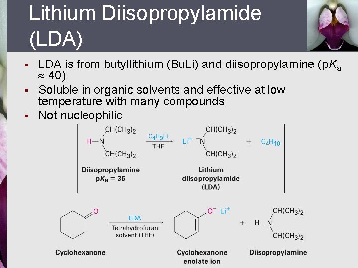 Lithium Diisopropylamide (LDA) § § § LDA is from butyllithium (Bu. Li) and diisopropylamine