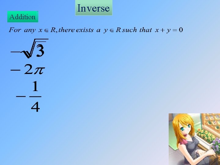 Addition Inverse We will chake the answer 1 Numbe Natural