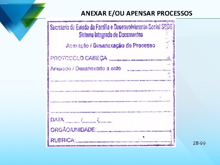 ANEXAR E/OU APENSAR PROCESSOS 28 -99 