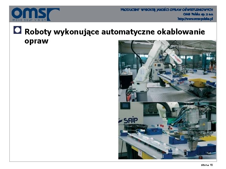 PRODUCENT WYSOKIEJ JAKOŚCI OPRAW OŚWIETLENIOWYCH OMS Polska sp. z o. o. http: //www. oms-polska.