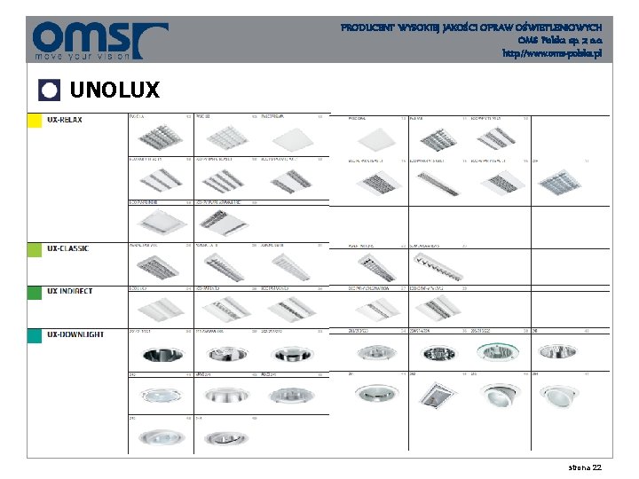 PRODUCENT WYSOKIEJ JAKOŚCI OPRAW OŚWIETLENIOWYCH OMS Polska sp. z o. o. http: //www. oms-polska.