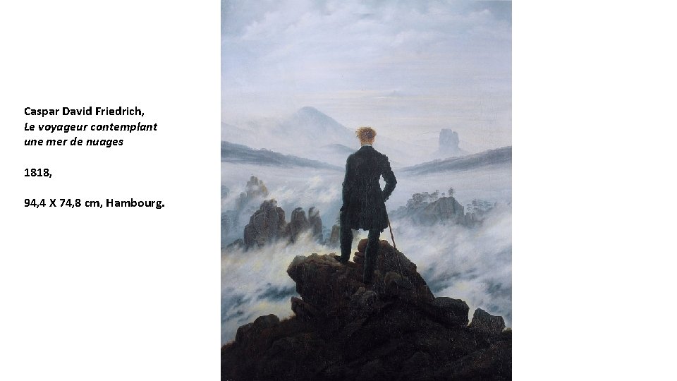 Caspar David Friedrich, Le voyageur contemplant une mer de nuages 1818, 94, 4 X