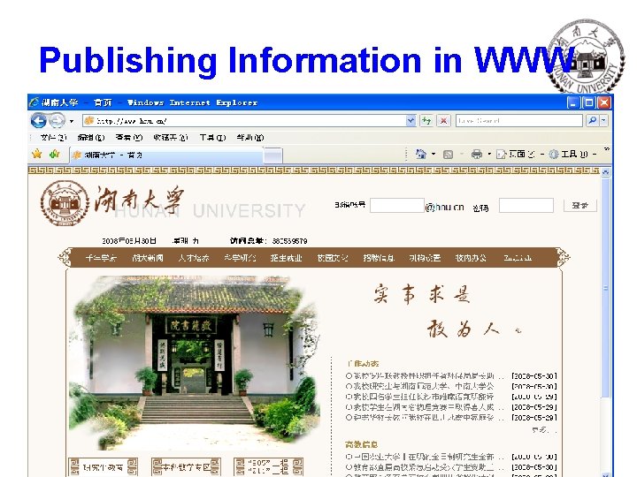 Publishing Information in WWW 