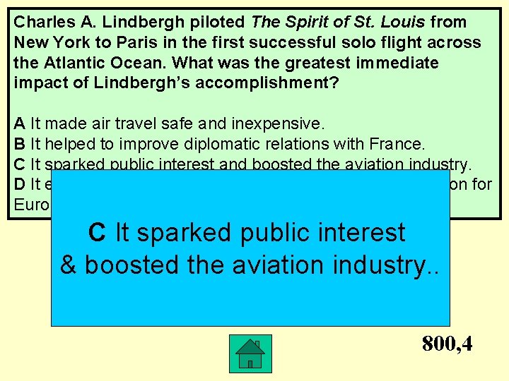 Charles A. Lindbergh piloted The Spirit of St. Louis from New York to Paris