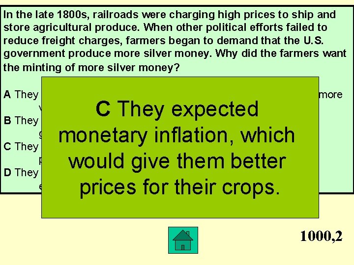 In the late 1800 s, railroads were charging high prices to ship and store