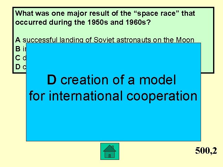 What was one major result of the “space race” that occurred during the 1950