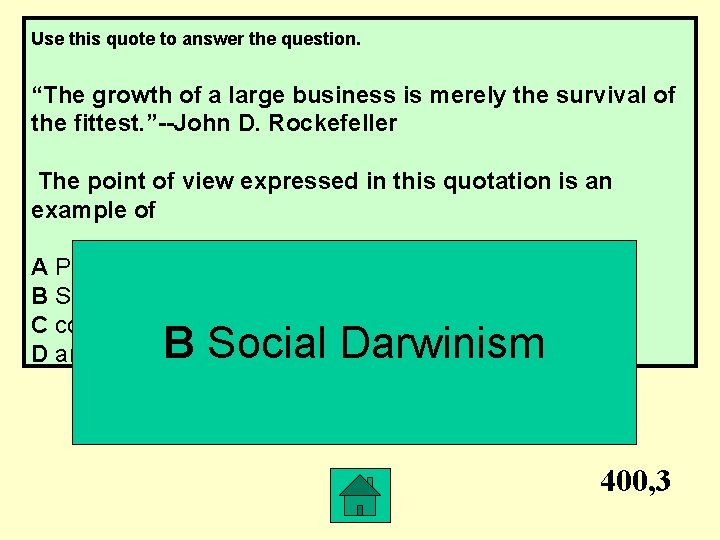 Use this quote to answer the question. “The growth of a large business is