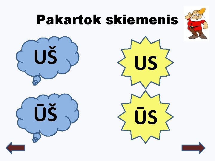 Pakartok skiemenis UŠ US ŪŠ ŪS 