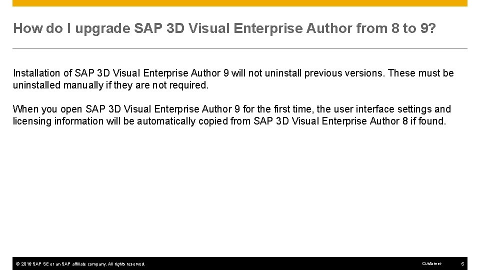 How do I upgrade SAP 3 D Visual Enterprise Author from 8 to 9?