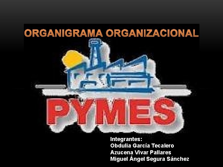 ORGANIGRAMA ORGANIZACIONAL Integrantes: Obdulia García Tecalero Azucena Vivar Pallares Miguel Ángel Segura Sánchez 