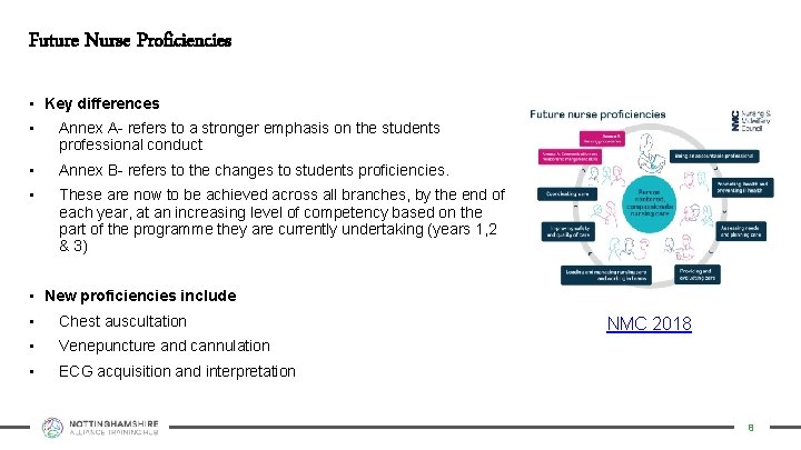 Future Nurse Proficiencies • Key differences • Annex A- refers to a stronger emphasis