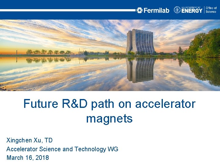 Future R&D path on accelerator magnets Xingchen Xu, TD Accelerator Science and Technology WG