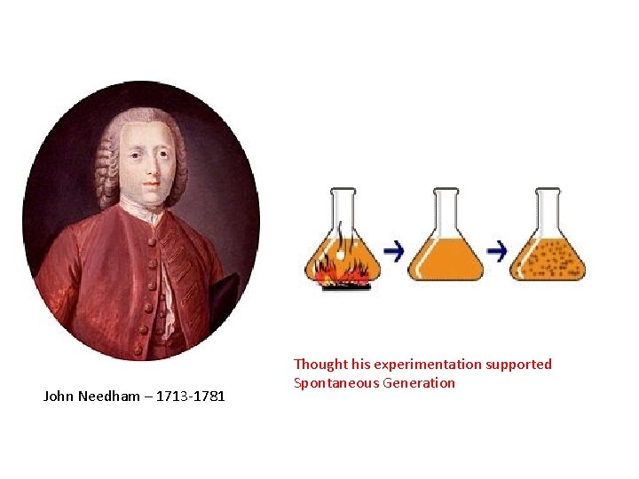 John Needham – 1713 -1781 Thought his experimentation supported Spontaneous Generation 