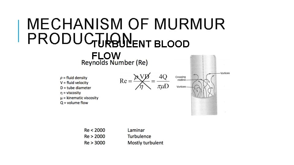 MECHANISM OF MURMUR PRODUCTION TURBULENT BLOOD FLOW 