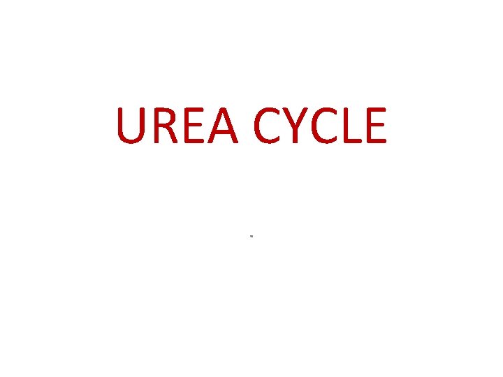 UREA CYCLE. 