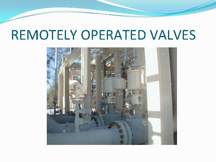 REMOTELY OPERATED VALVES 