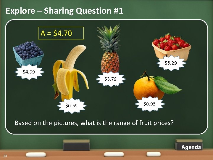 Explore – Sharing Question #1 A = $4. 70 $5. 29 $4. 99 $3.