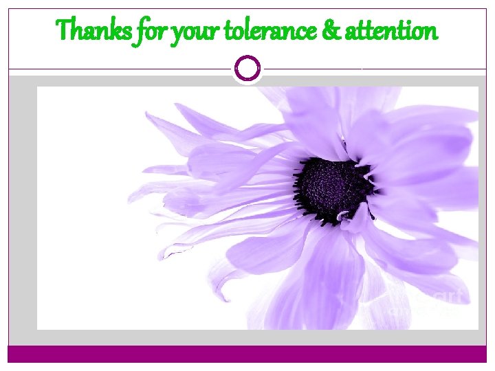 Thanks for your tolerance & attention 