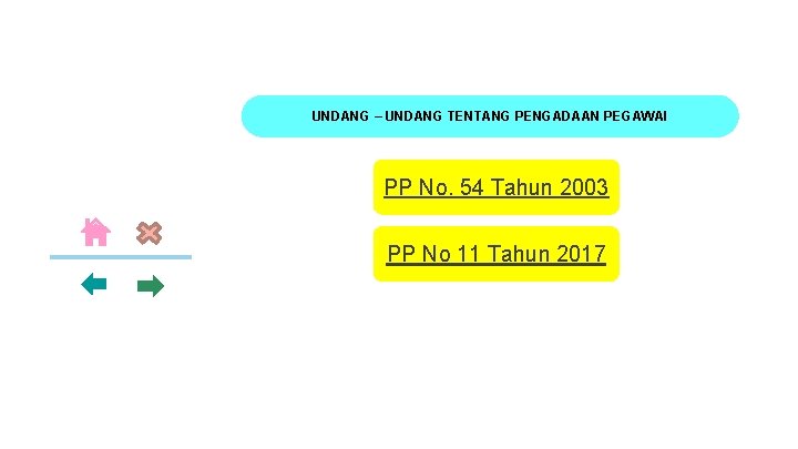 UNDANG – UNDANG TENTANG PENGADAAN PEGAWAI PP No. 54 Tahun 2003 PP No 11