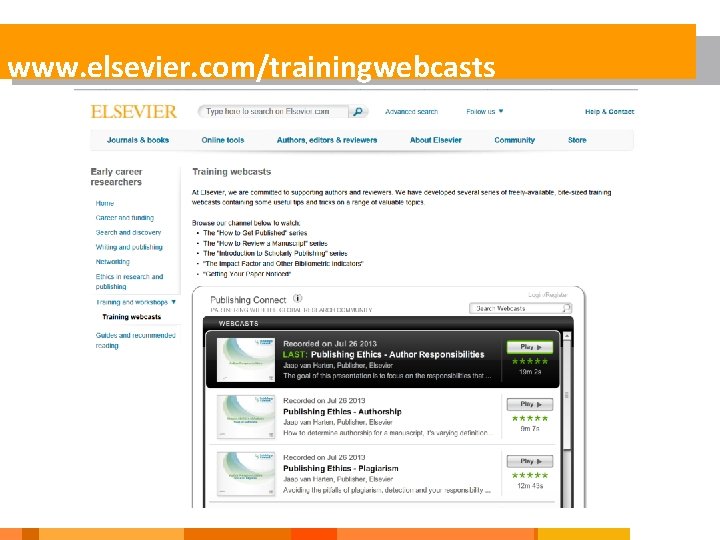 www. elsevier. com/trainingwebcasts 
