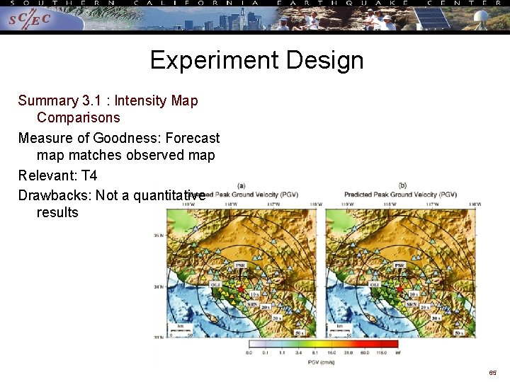 Experiment Design Summary 3. 1 : Intensity Map Comparisons Measure of Goodness: Forecast map