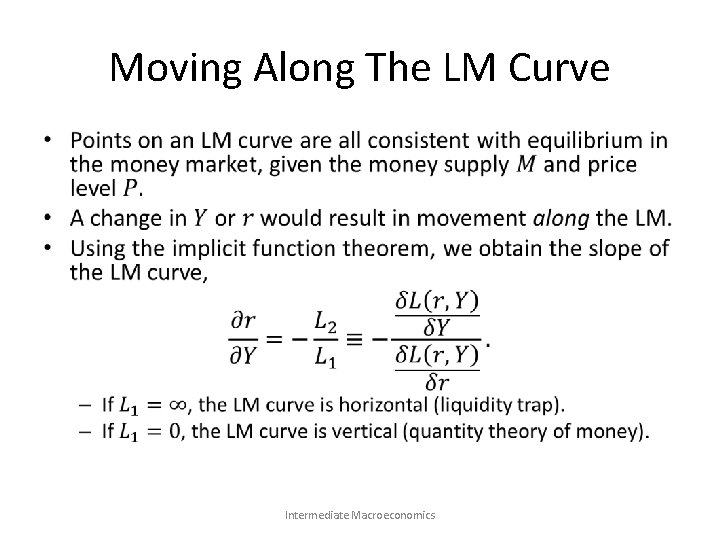 Moving Along The LM Curve • Intermediate Macroeconomics 