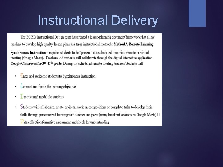 Instructional Delivery 