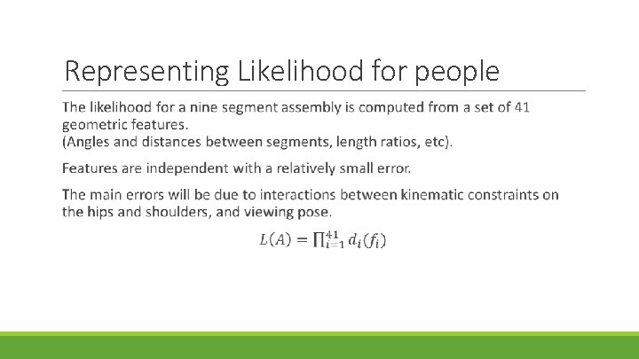 Representing Likelihood for people 