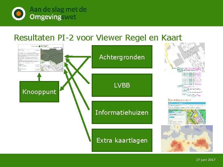 Resultaten PI-2 voor Viewer Regel en Kaart Achtergronden Knooppunt LVBB Informatiehuizen Extra kaartlagen 27