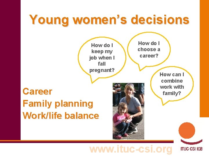 Young women’s decisions How do I keep my job when I fall pregnant? Career