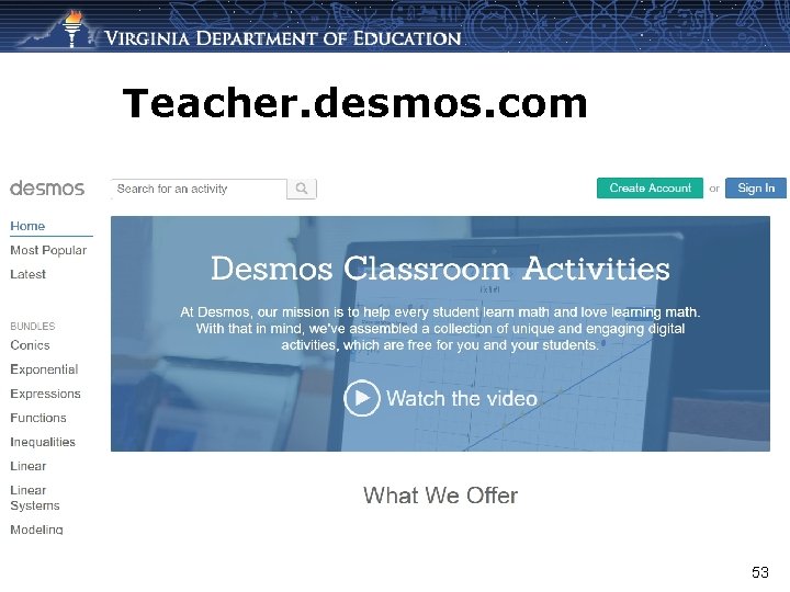 Teacher. desmos. com 53 