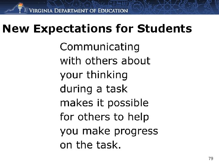 New Expectations for Students 79 