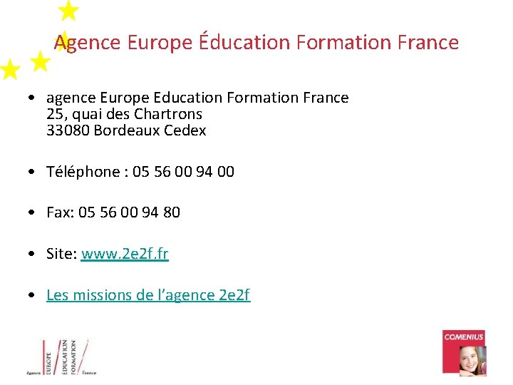 Agence Europe Éducation Formation France • agence Europe Education Formation France 25, quai des