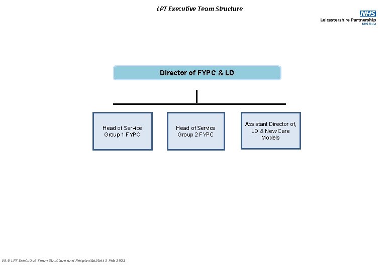 LPT Executive Team Structure Director of FYPC & LD Head of Service Group 1