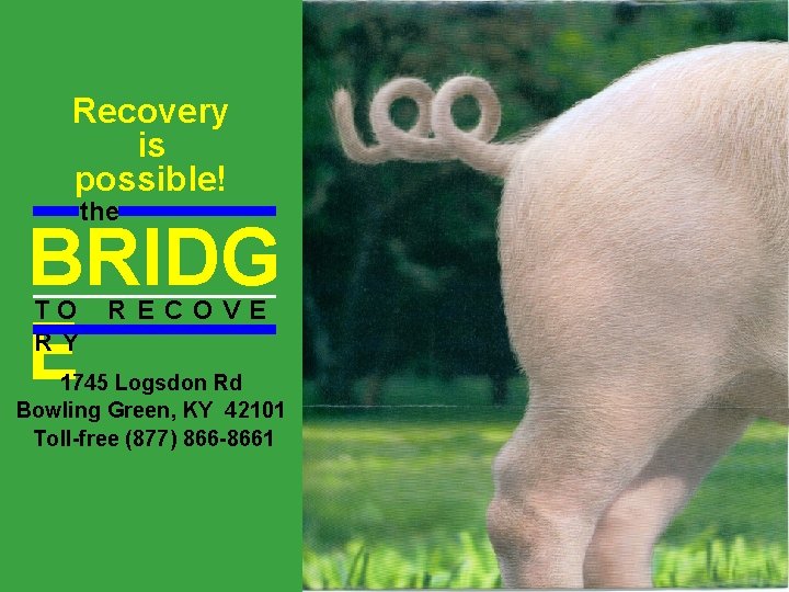 Recovery is possible! the BRIDG E TO RY RECOVE 1745 Logsdon Rd Bowling Green,