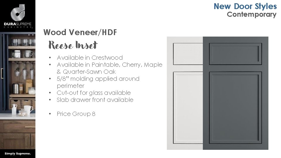 New Door Styles Contemporary Wood Veneer/HDF Reese Inset • Available in Crestwood • Available