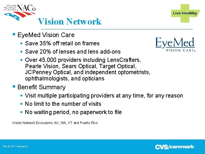 Vision Network § Eye. Med Vision Care § Save 35% off retail on frames