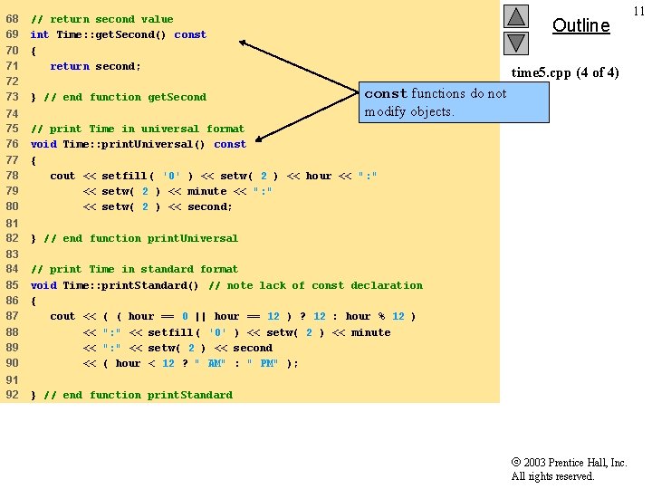 68 69 70 71 72 73 // return second value int Time: : get.