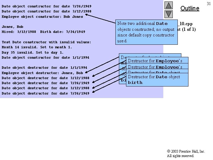 Date object constructor for date 7/24/1949 Date object constructor for date 3/12/1988 Employee object