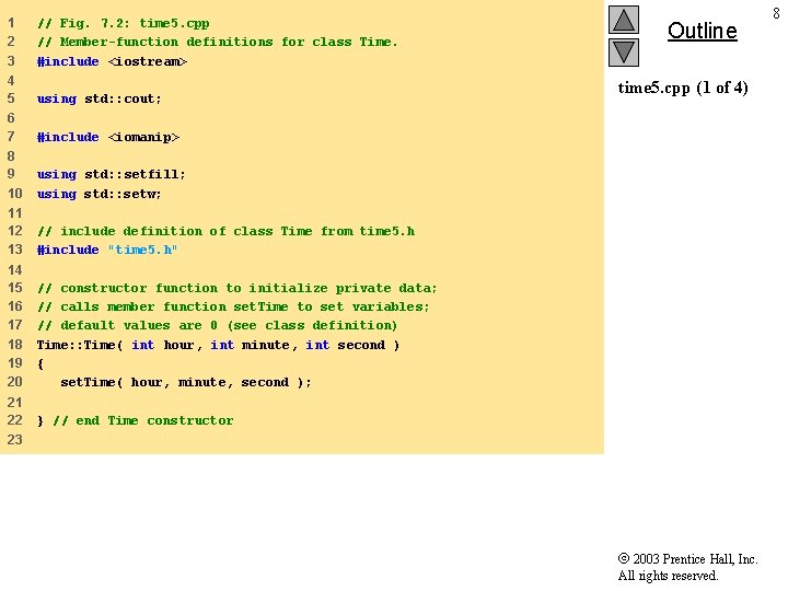 1 2 3 // Fig. 7. 2: time 5. cpp // Member-function definitions for