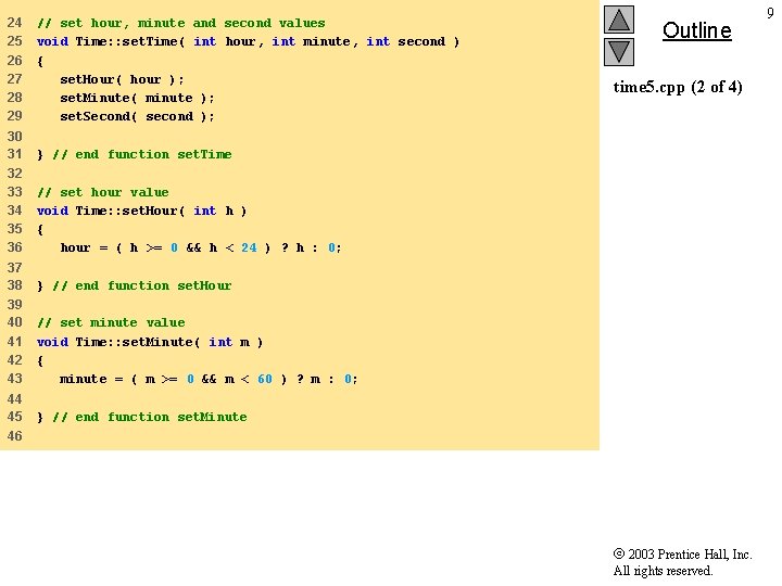24 25 26 27 28 29 // set hour, minute and second values void