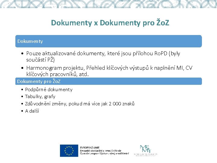 Dokumenty x Dokumenty pro Žo. Z Dokumenty • Pouze aktualizované dokumenty, které jsou přílohou