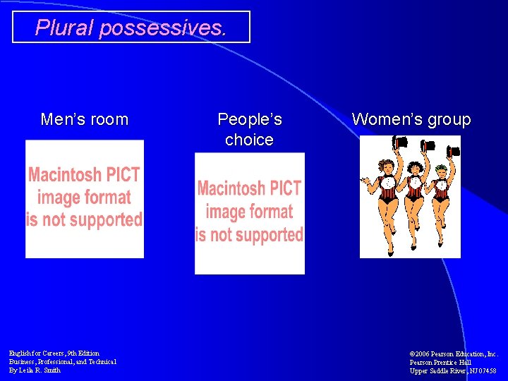 Plural possessives. Men’s room English for Careers, 9 th Edition Business, Professional, and Technical