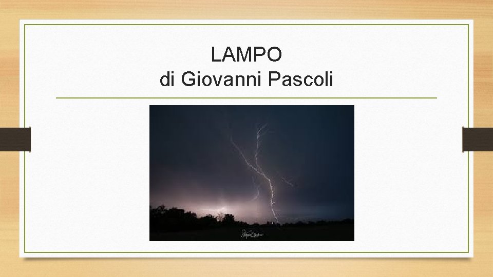 LAMPO di Giovanni Pascoli 