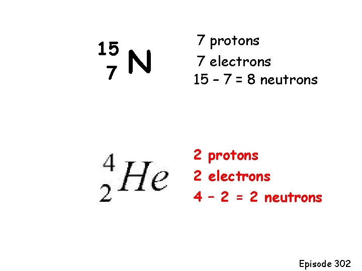 15 7 N 7 protons 7 electrons 15 – 7 = 8 neutrons 2