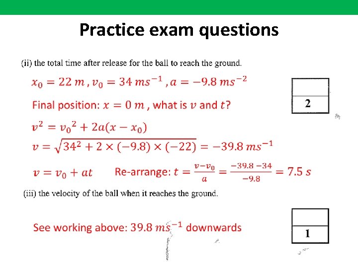 Practice exam questions 
