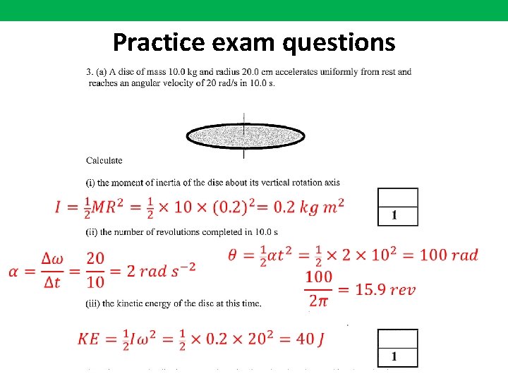 Practice exam questions 